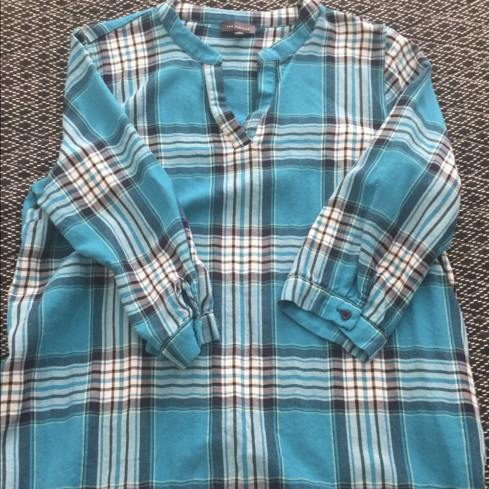 The Limited flannel print top